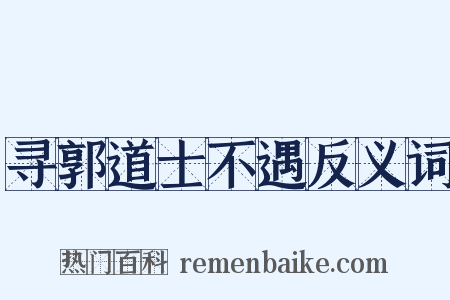 寻郭道士不遇反义词是什么意思的图片